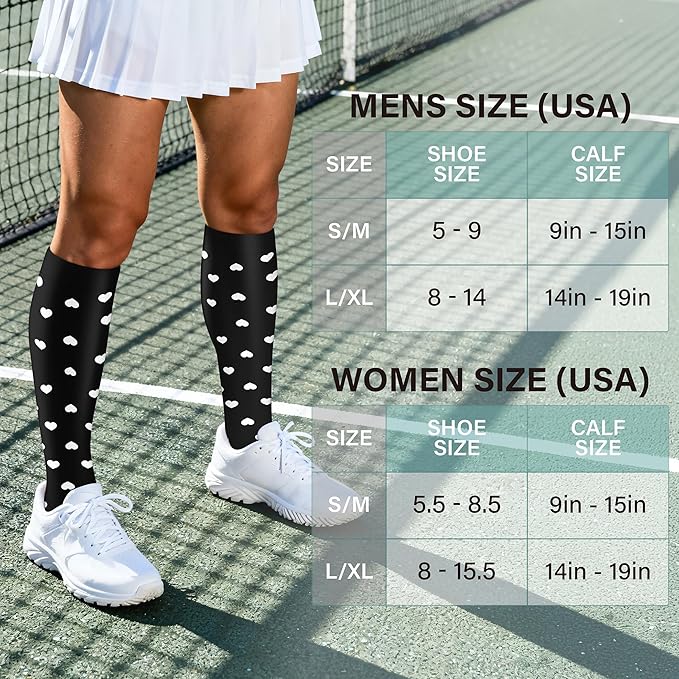 Acture 6 Pack Compression Socks for Women and Men - Knee High for Medical, Running, Nurses, Travel