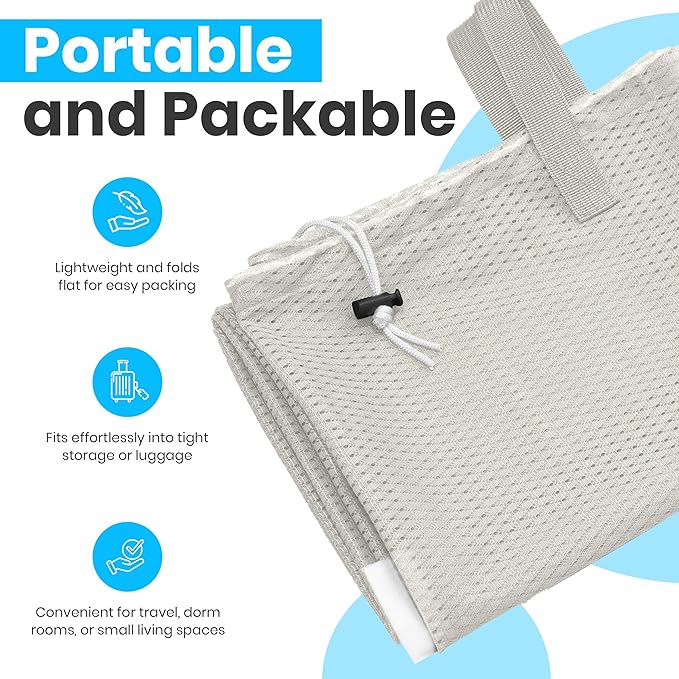 Handy Laundry Mesh Laundry Bag 24 x 36 Inches - Extra Large Heavy Duty Bag with Handles & Shoulder Strap, Breathable, Machine Washable for Dorm, Travel, Bedding & Storage - Grey