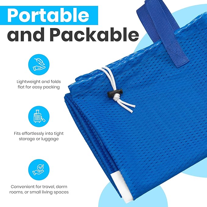 Handy Laundry Mesh Laundry Bag 24 x 36 Inches - Extra Large Heavy Duty Bag with Handles & Shoulder Strap, Breathable, Machine Washable for Dorm, Travel, Bedding & Storage - Blue