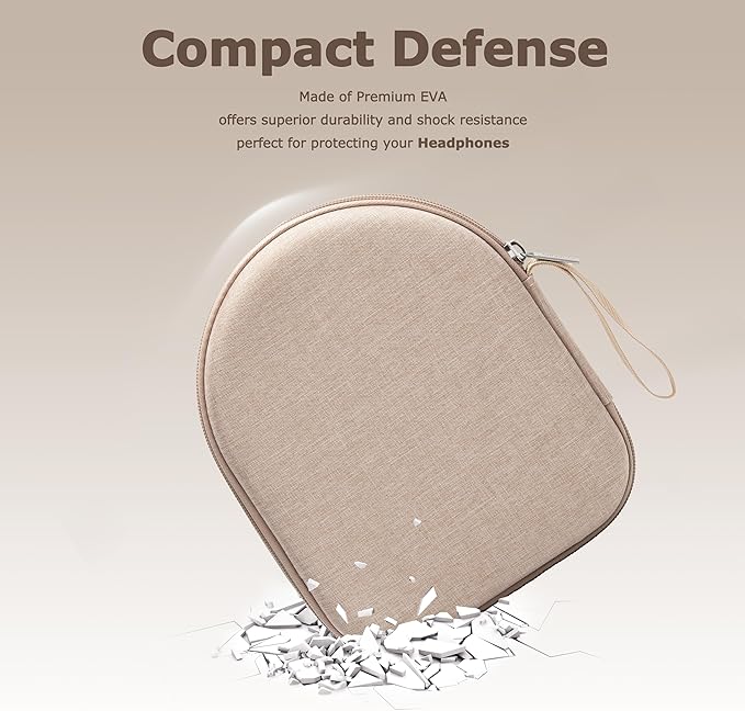 Ginsco Case Compatible with JBL Tune 510BT/520BT/500BT with Sony WH-CH520/510, Ultra-Slim Hard Shell Headphone Case for On Ear Headphones (Beige)