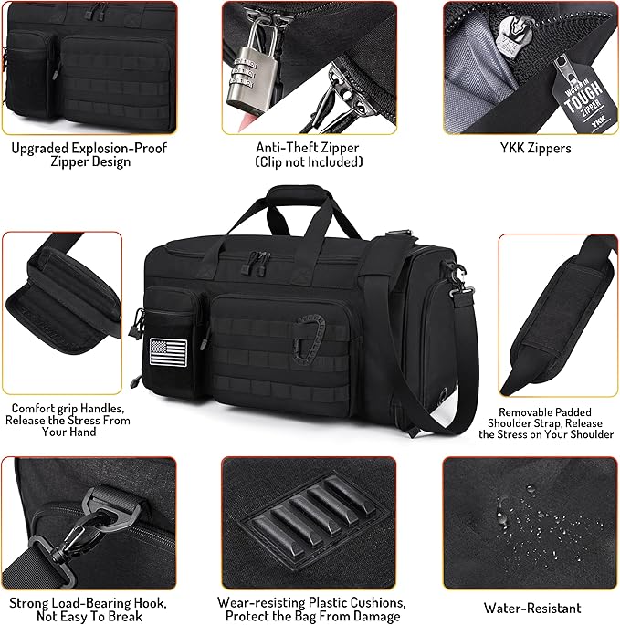 MOZETO Convertible Garment Duffle Bags for Travel, Carry On Suit Duffle Bags with Shoulder Strap 2 in 1 Hanging Garment Duffle Bag for Men