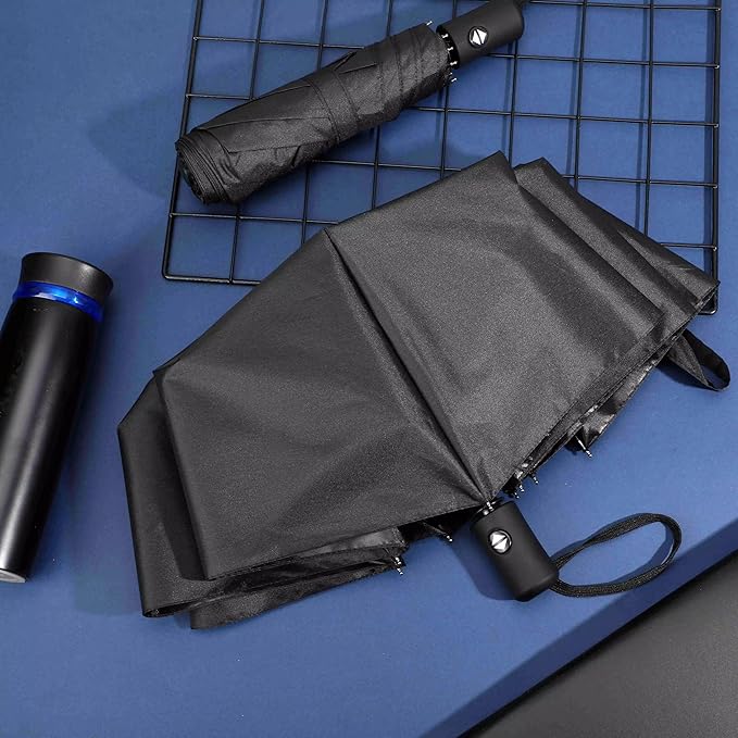 Jexine 6 Pcs Windproof Travel Umbrella for Rain Compact Small Automatic Lightweight Portable Umbrella for Men Women Backpack