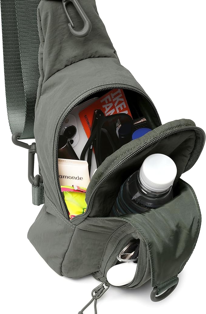 ODODOS Sling Bag with Adjustable Straps Crossbody Chest Bag Lightweight Backpack for Casual Traveling Hiking
