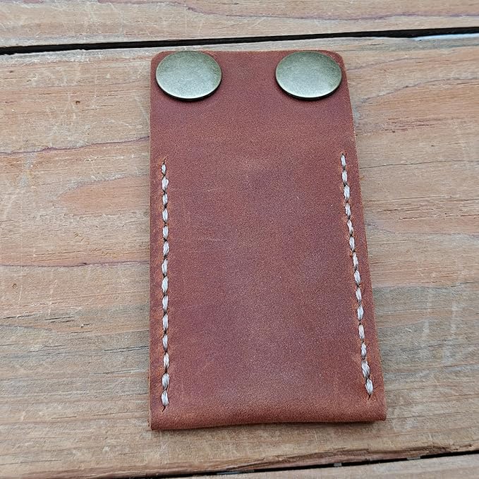 Handmade Leather Safety Razor Cover, Double Edge Head Case, Travel Protection Accessory (Brown)