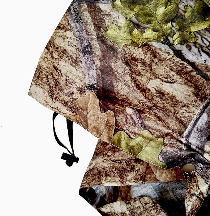AUSCAMOTEK Camouflage Rain Poncho Hooded Waterproof Camo Raincoat with Blind Pattern for Hunting Hiking Camping Fishing