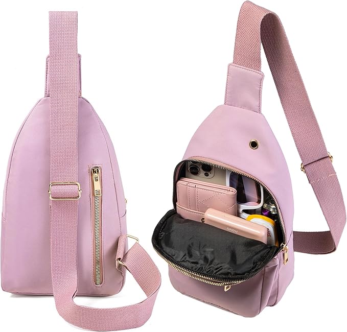 Banelu Sling Bag Crossbody Bags for Women, Small Crossbody Purses Sling Backpack Cross Body Bag for Outdoors Hiking Traveling - Black