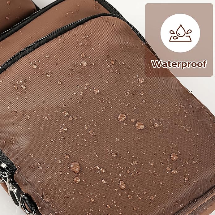 BROADREAM Sling Bag, Crossbody Bag with Anti-Theft Lock Zipper, RFID Blocking & Water Resistant for Travel Work Sport