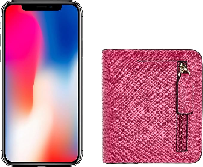 Toughergun Women’s Small Slim Leather Wallet with RFID Protection, Compact Bifold Mini Purse with Clear ID Window