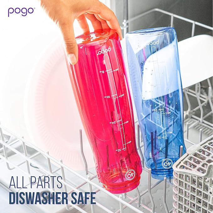 Pogo BPA-Free Plastic Water Bottle with Chug Lid, 18 Oz, Purple
