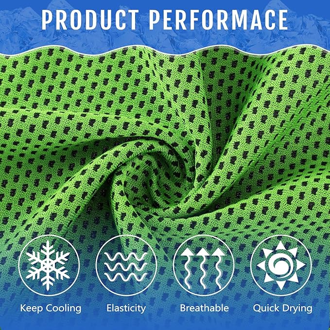 Hosuly 12 Pcs Cooling Towels for Face and Neck 12 x 40 Inch Workout Towels for Gym Fast Drying Hot Weather Sweat Rag Cold Cooling Cloth with 12 Bags Athletes Sport Yoga Golf(Mixing Colors)