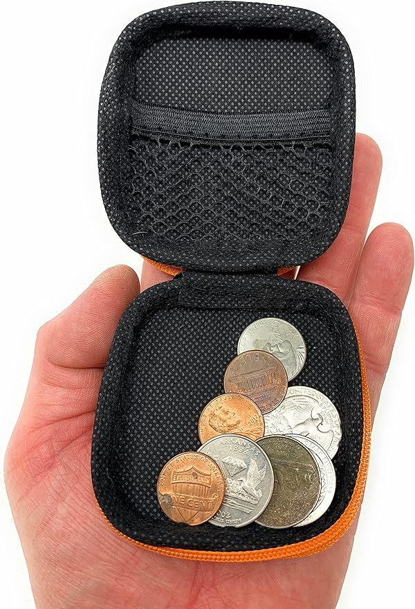 Bulk 24 Pack Square Hard Foam Earbud Cases - Assorted Colors (Black, Blue, Red, Orange) Zippered EVA Travel Storage Pouches for Earbuds, Headphones, Small Tech & Jewelry