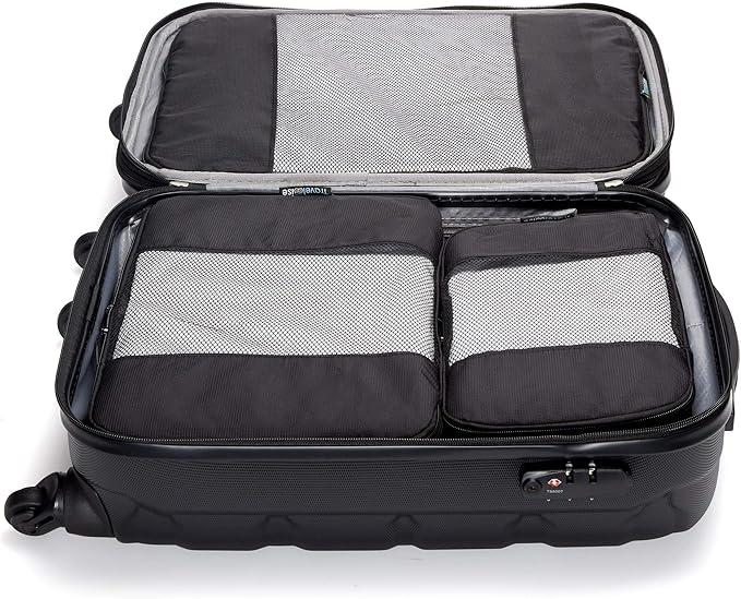 Travel Wise Packing Cubes for Travel - 5 Piece Set with Pattern Design, Lightweight Ripstop Nylon Luggage Organizers with Mesh Panel, Small Medium Large Sizes
