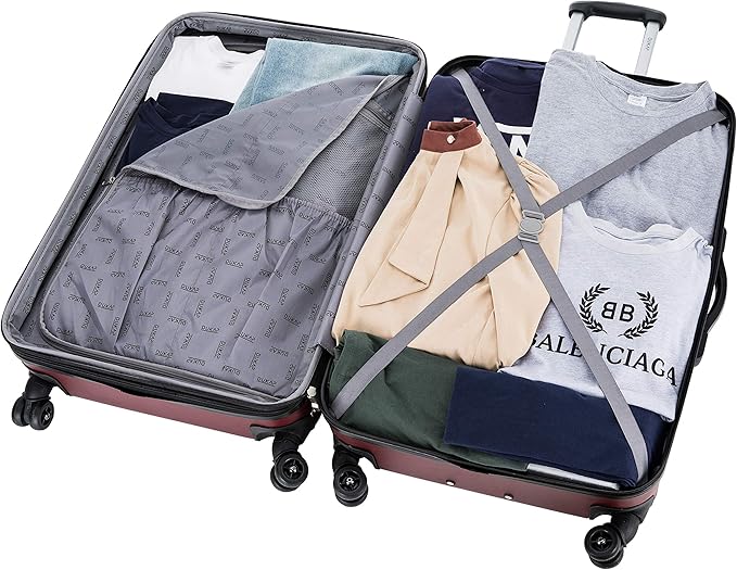 DUKAP INTELY Luggage with Integrated USB Port and Spinner Wheel | Spacious Travel Suitcase with TSA Lock and Ergonomic GEL Handle | 20 Inch Hardside Carry-On Luggage | Wine Red