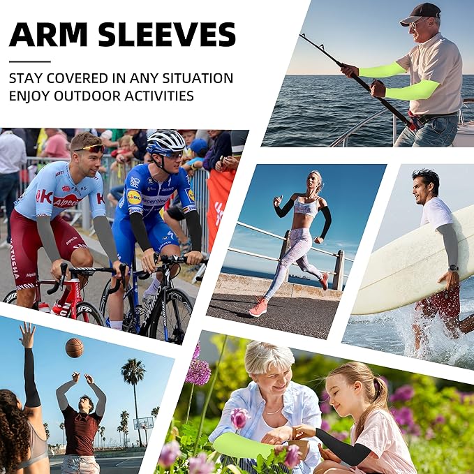 BHYTAKI Cooling Compression Arm Sleeves for Men Women,UPF50 UV Sun Protection Sleeves for Work Sport Tattoo Cover Up