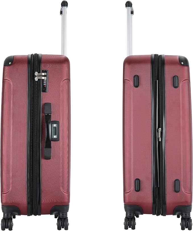 DUKAP INTELY Hardside Luggage Set with Spinner Wheel | Spacious Traveling Suitcase Travel Suitcases with TSA Lock and Ergonomic GEL Handle | 2 Piece Set (20"/28") | Red