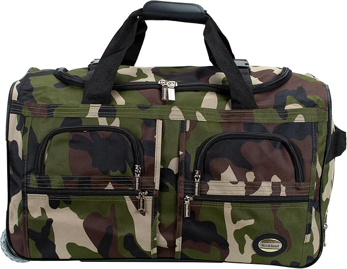 Rockland Rolling Duffel Bag, Black, 22"