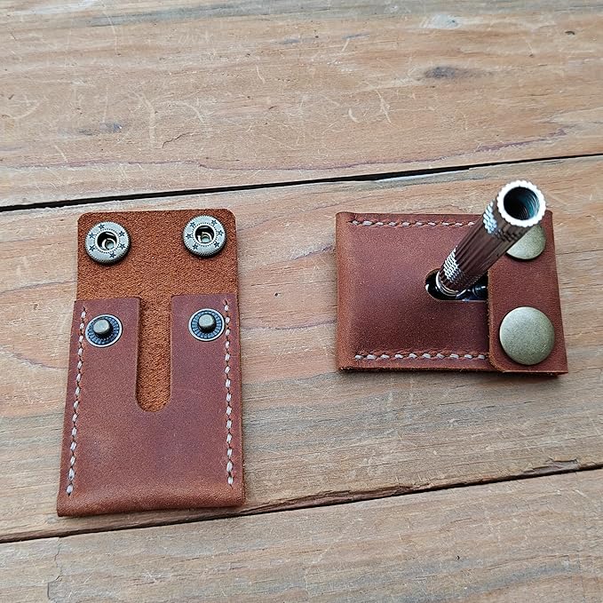 Handmade Leather Safety Razor Cover, Double Edge Head Case, Travel Protection Accessory (Brown)