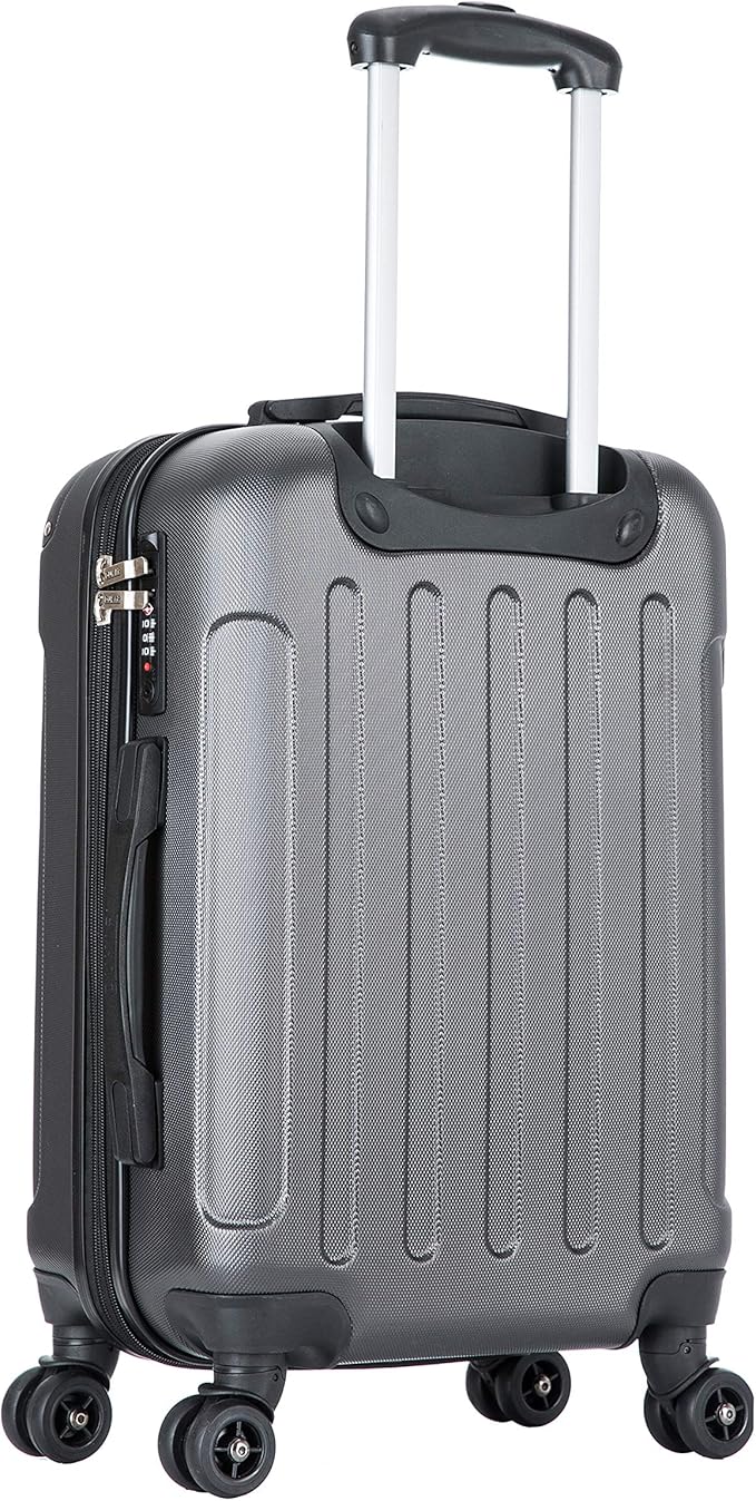 DUKAP INTELY Luggage with Integrated USB Port and Spinner Wheel | Spacious Travel Suitcase with TSA Lock and Ergonomic GEL Handle | 20 Inch Hardside Carry-On Luggage | Grey