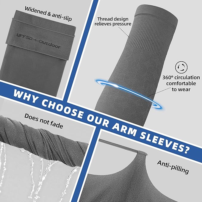BHYTAKI Cooling Compression Arm Sleeves for Men Women,UPF50 UV Sun Protection Sleeves for Work Sport Tattoo Cover Up