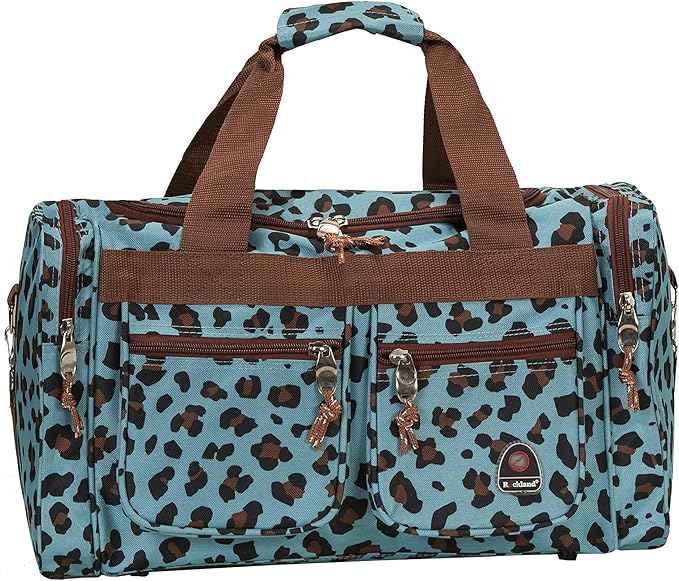 Rockland 19" Polyester Duffel Bag, Blue Leopard