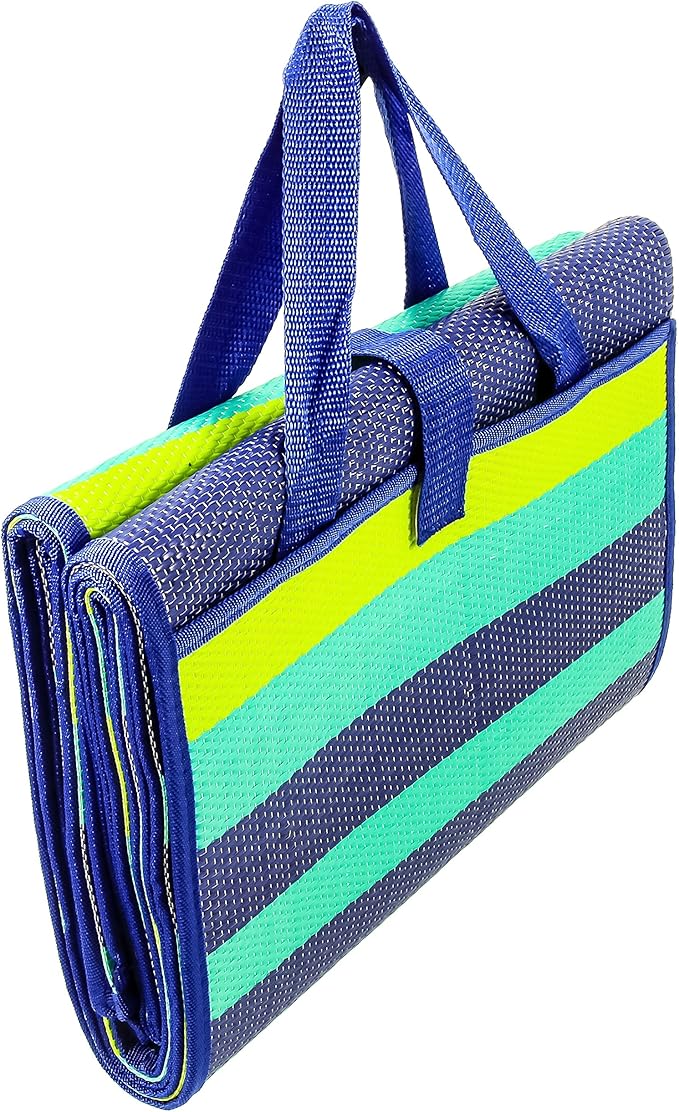 Camco Handy Mat with Strap - Perfect for Picnics, Beaches, RV and Outings - Green/Turquoise - 60" x 78" (42806)
