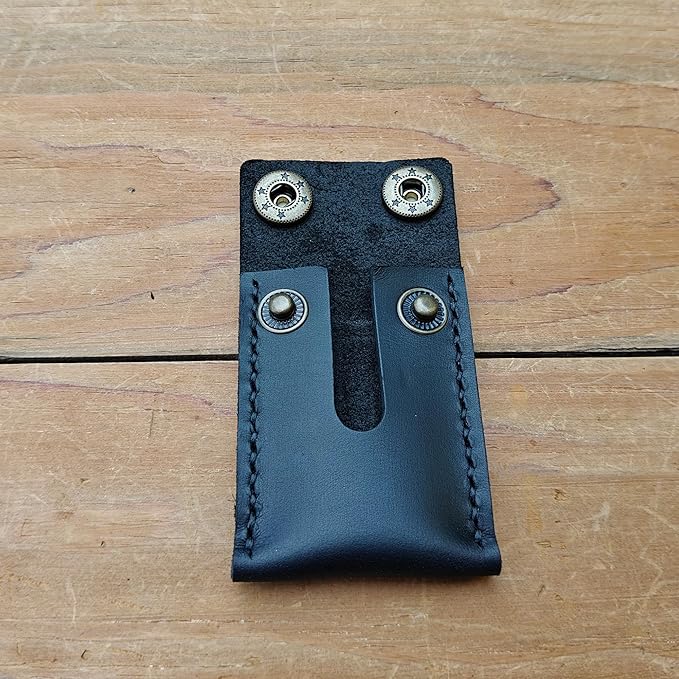 Handmade Leather Safety Razor Cover, Double Edge Head Case, Travel Protection Accessory (Black)