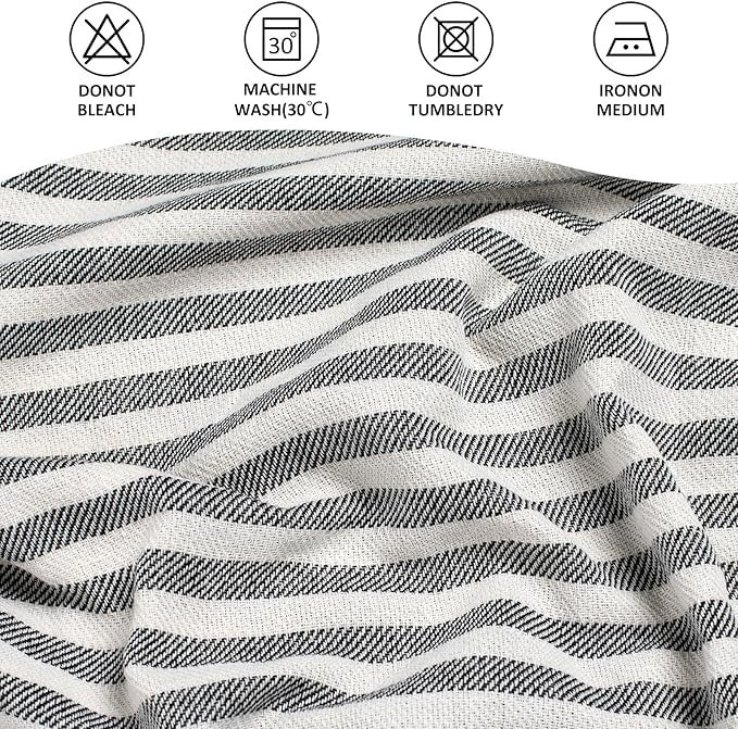 cabanana Turkish Beach Towel Oversized - 40"x70" Quick Dry Sand Free Thin Beach Towels for Adults,Extra Large Cotton Lightweigh Travel Towel for Beach Accessories (Black)