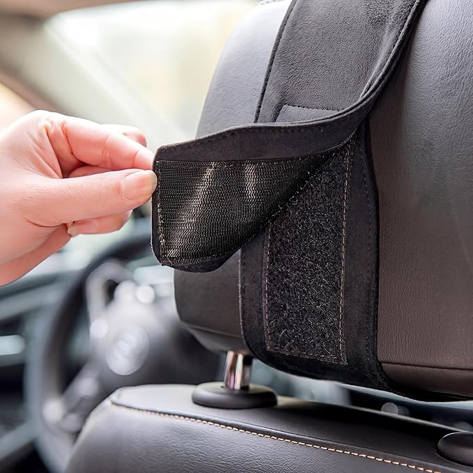 Forbell Premium Memory Foam Car Neck Pillow with Washable Cover - Provides Comfortable Neck Support for Driving and Travel 1pc(Black) | Slow Rebound Memory Foam, Suedette Fabric