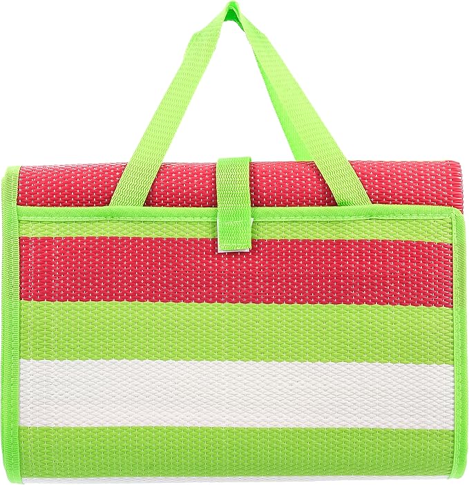 Camco Handy Mat with Strap - Perfect for Picnics, Beaches, RV and Outings - Green/Red - 60" x 78" (42813)