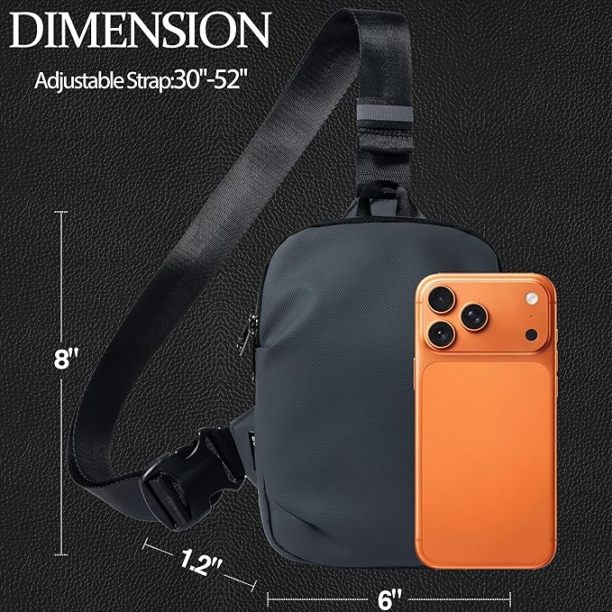MAXTOP Small Sling Bag for Men Women Crossbody Chest Bags Water Resistant Fanny Pack Purse for Travel Sports Running Casual Outings