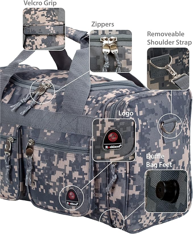 Rockland 19" Polyester Duffel Bag, Acu Camo