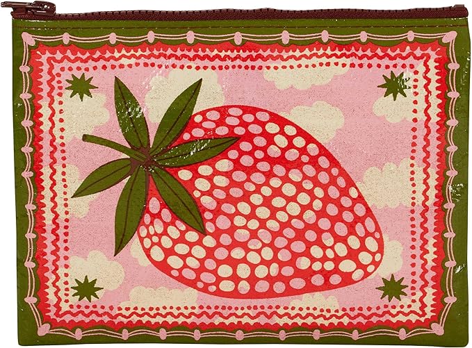 Blue Q Zipper Pouch, Made from 95% Recycled Material, 7.25" h x 9.5" w, Colorful Chunky Zipper
