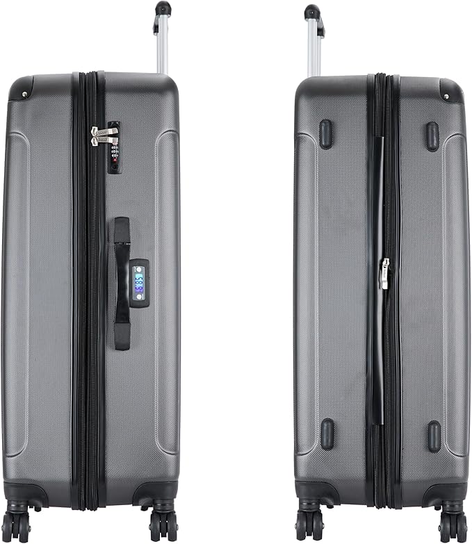 DUKAP INTELY Hardside Luggage Set with Spinner Wheel | Spacious Traveling Suitcase, Travel Suitcases with TSA Lock and Ergonomic GEL Handle | 3 Piece Set (20"/28"/32") | Grey