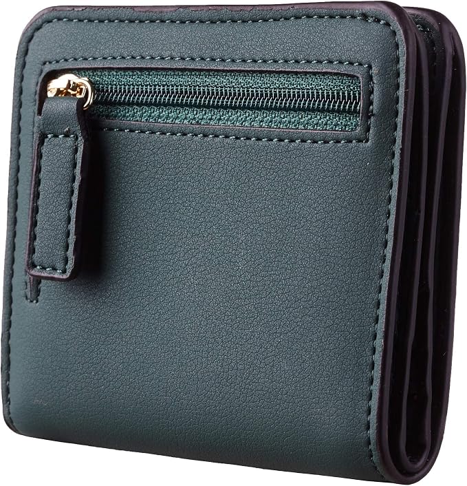 Toughergun Women’s Small Slim Leather Wallet with RFID Protection, Compact Bifold Mini Purse with Clear ID Window
