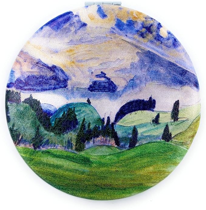 Small Mirror Girls Pretty Pocket Mirror Kawaii Makeup Mirror Green Compact Mirror for Kids Erich Heckel Art Deco