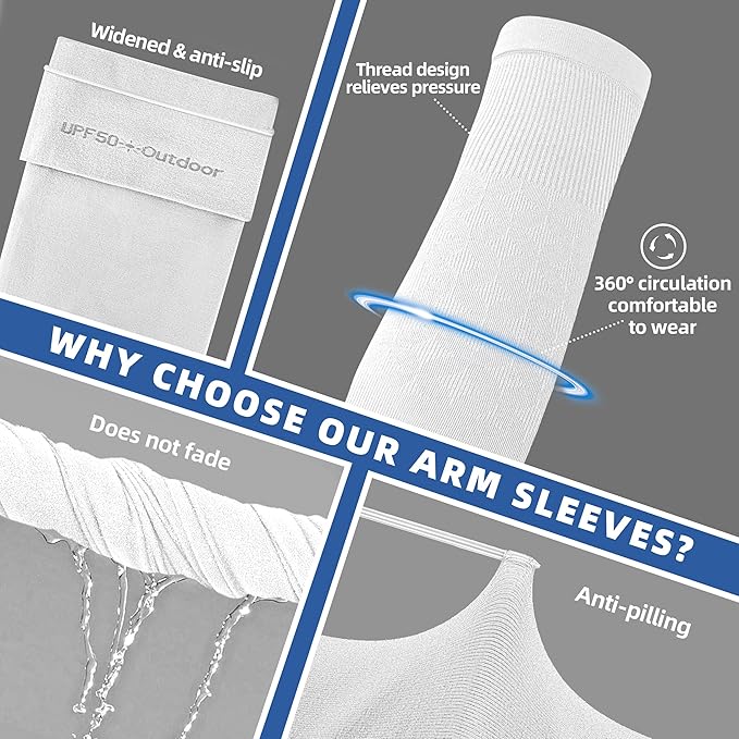 BHYTAKI Cooling Compression Arm Sleeves for Men Women,UPF50 UV Sun Protection Sleeves for Work Sport Tattoo Cover Up