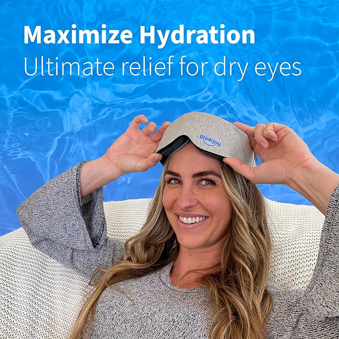 Blinkjoy Hydrating Sleep Mask for Dry Eye Relief – Moisture-Sealing Blackout Eye Mask Protects from Dust & Drafts, Preserves Eye Drops & Ointment, Lightweight (1st Gen)