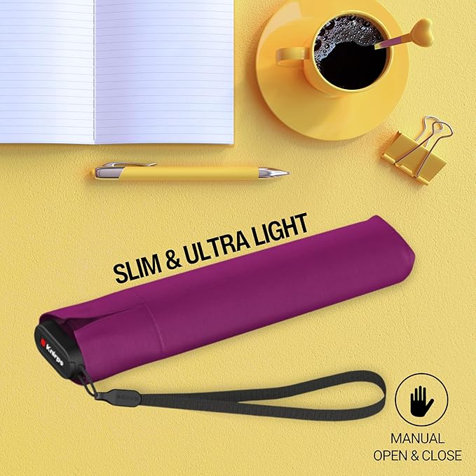 Knirps US.050 Ultra Light Pocket Size Manual Rain Umbrella with Carrying Case