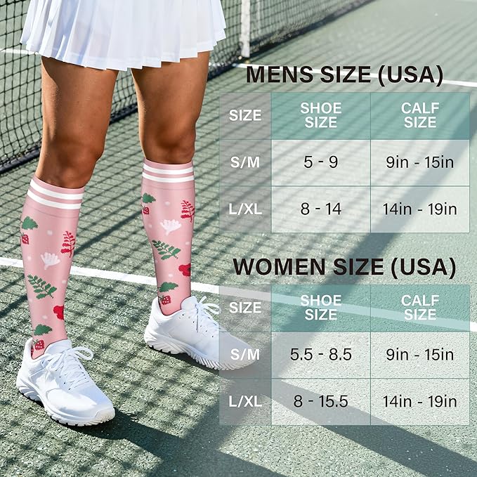 Acture 6 Pack Compression Socks for Women and Men - Knee High for Medical, Running, Nurses, Travel