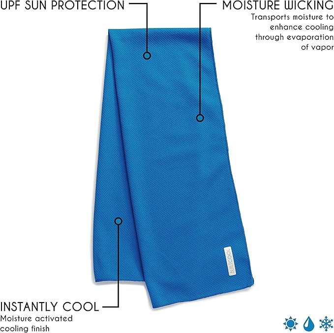 BUILTCOOL Adult Cooling Towel - Men & Women Chilly, Lightweight, Soft, Neck and Face Cooling Towel for Sport, Camping, Hunting, One Size, Royal Blue, 1 Pack