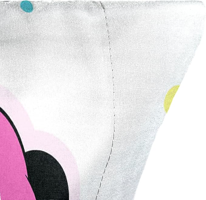 Jay Franco Disney Minnie Mouse Rainbow Stripe 1 Single Reversible Pillowcase - Double-Sided Kids Super Soft Bedding
