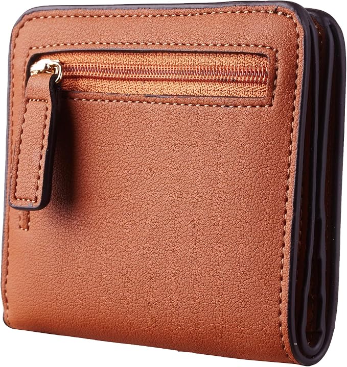 Toughergun Women’s Small Slim Leather Wallet with RFID Protection, Compact Bifold Mini Purse with Clear ID Window
