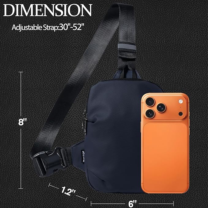 MAXTOP Small Sling Bag for Men Women Crossbody Chest Bags Water Resistant Fanny Pack Purse for Travel Sports Running Work