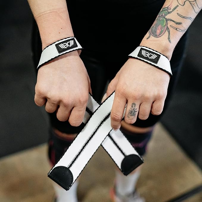 WARM BODY COLD MIND V1 Lifting Wrist Straps for Olympic Weightlifting - Rated at 660 lb - Hand Wraps for Powerlifting, Weight Lifting, Bodybuilding Functional/Cross Training, Deadlift Gym Bar, Cotton