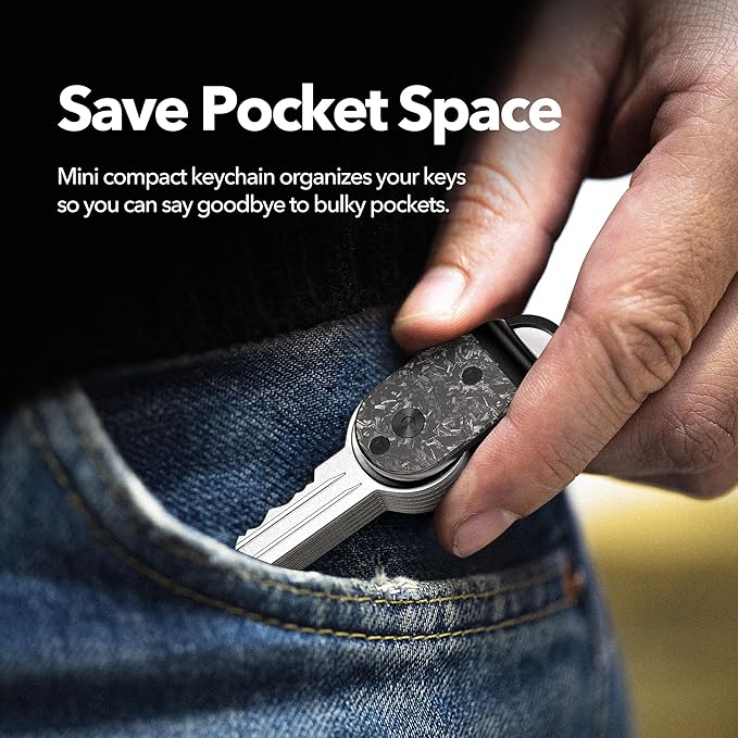 QEG Key Organizer,Keyholder Keychain, Compact Metal Key Case, Minimalist Key Fob,Keychain For Men,Holds 2-6keys