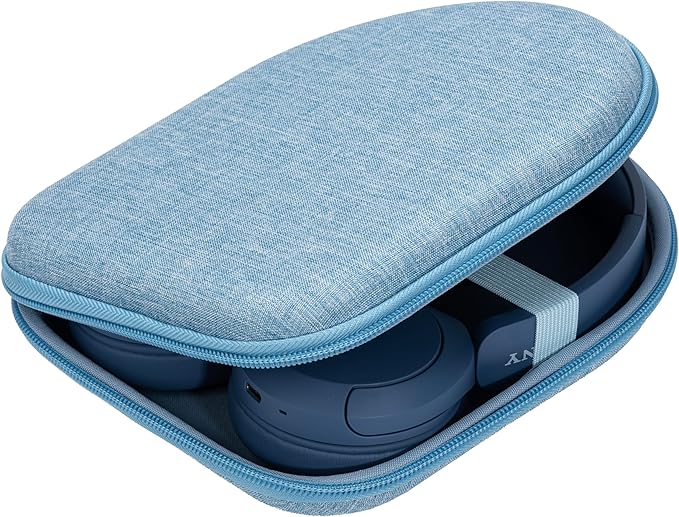 Ginsco Case Compatible with Sony WH-CH520 Wireless Headphones Bluetooth On-Ear Headset with Microphone, with JBL Tune 510BT/520BT/500BT Ultra-Slim Hard Shell Case for On Ear Headphones (Light Blue)