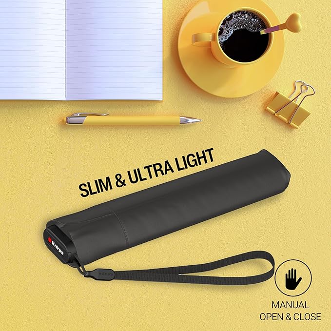 Knirps US.050 Ultra Light Pocket Size Manual Rain Umbrella with Carrying Case