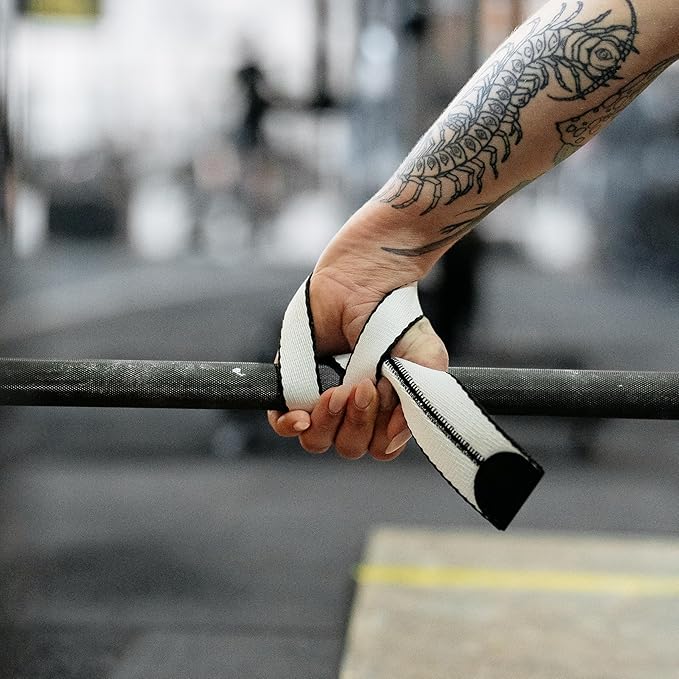 WARM BODY COLD MIND V1 Lifting Wrist Straps for Olympic Weightlifting - Rated at 660 lb - Hand Wraps for Powerlifting, Weight Lifting, Bodybuilding Functional/Cross Training, Deadlift Gym Bar, Cotton
