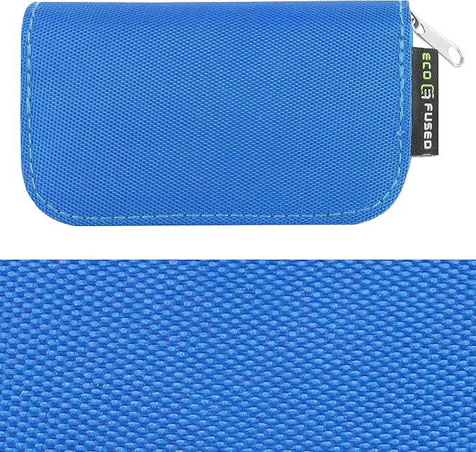 Eco-Fused Memory Card Case - Fits up to 22x SD, SDHC, Micro SD, Mini SD and 4X CF - Holder with 22 Slots (Blue / 22 Slots - 1 Pack)