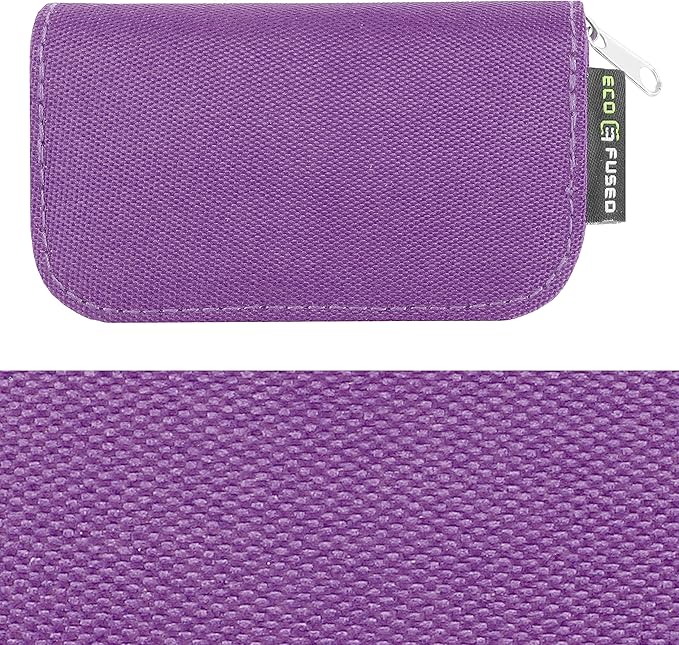 Eco-Fused Memory Card Case - Fits up to 22x SD, SDHC, Micro SD, Mini SD and 4X CF - Holder with 22 Slots (Purple / 22 Slots - 1 Pack)